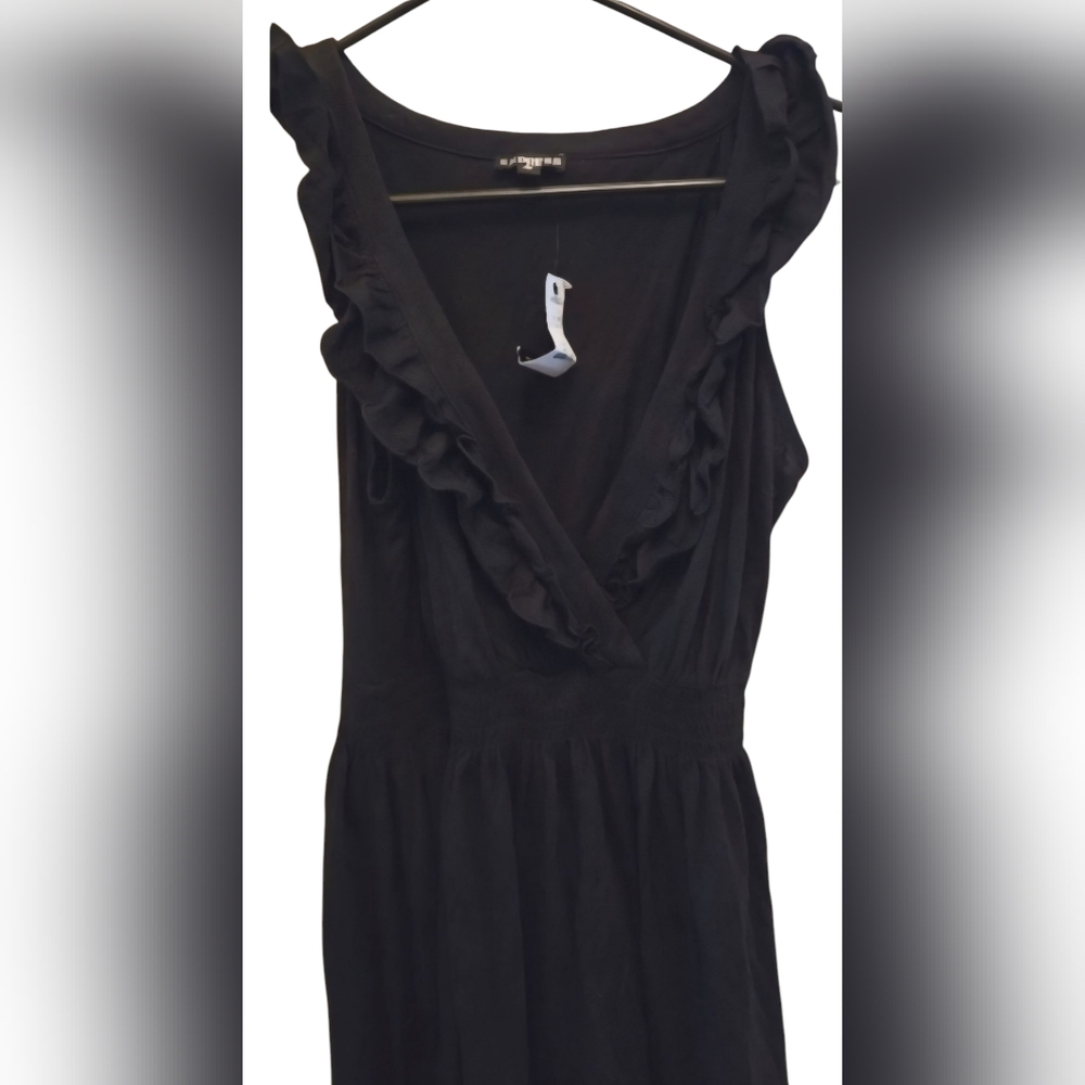 Express Womens Black Sleeveless V-Neck Mini With Beautiful Ruffle Dress